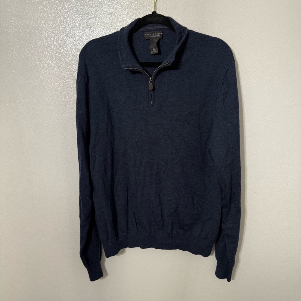 Bloomingdale's Navy Zip-Up Sweater